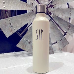 RAE DUNN Classic Ivory Sip Water Bottle NWT